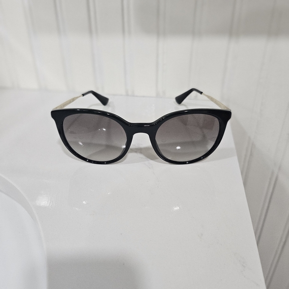 Prada Accessories - Prada Black and Gold Sunglasses